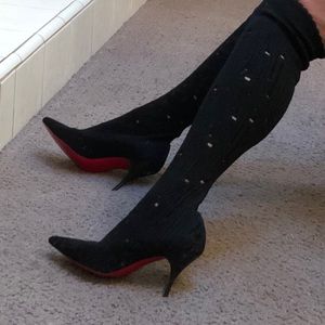 COPY - CHRISTIAN LOUBOUTIN SANDRINE BOTTA TRICOT BOOTS